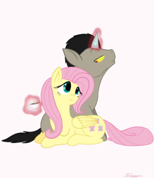 Size: 833x958 | Tagged: safe, artist:sirskipper, discord, fluttershy, pegasus, pony, discoshy, pony discord, shipping, tea