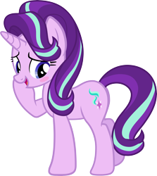 Size: 8000x8950 | Tagged: safe, artist:pilot231, starlight glimmer, pony, absurd resolution, blushing, looking away, simple background, solo, transparent background, vector