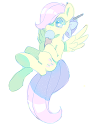 Size: 508x690 | Tagged: safe, artist:mewball, fluttershy, pegasus, pony, bow, ice cream, solo