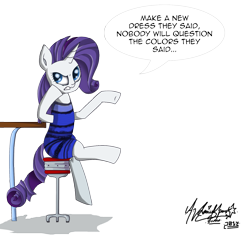 Size: 1840x1728 | Tagged: safe, artist:zsparkonequus, rarity, pony, unicorn, angry, complaining, exploitable meme, meme, old, old meme, solo, the dress, white and gold or black and blue dress meme