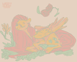 Size: 2500x2000 | Tagged: safe, artist:weepysheep, fluttershy, pegasus, pony, female, flower, mare, solo