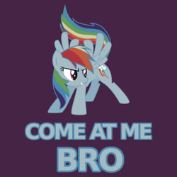 Size: 550x550 | Tagged: safe, derpibooru import, rainbow dash, pegasus, pony, clothes, come at me bro, merchandise, redbubble, shirt, solo, sticker, text