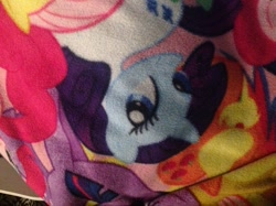 Size: 2592x1936 | Tagged: safe, rarity, pony, unicorn, blanket, fabric, photo, sideways image, wtf, you had one job