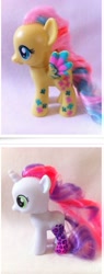 Size: 445x1167 | Tagged: safe, fluttershy, sweetie belle, brushable, irl, photo, prototype, rainbow power, taobao, toy, wild rainbow