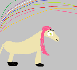 Size: 675x613 | Tagged: safe, artist:swiftmangadude, fluttershy, pegasus, pony, 1000 hours in ms paint, blank flank, clothes, looking at you, ms paint, quality, rainbow, shoes, smiling, solo