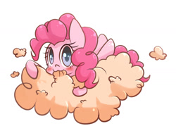 Size: 1400x1000 | Tagged: safe, artist:joycall6, pinkie pie, earth pony, pony, cotton candy, cotton candy cloud, food, looking at you, solo