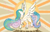 Size: 2550x1650 | Tagged: safe, artist:rainbow-smashed, princess celestia, alicorn, pony, eyes closed, raised hoof, solo, spread wings, sun, sunrise