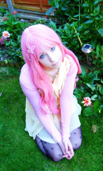 Size: 400x665 | Tagged: safe, artist:nightmaretease, fluttershy, human, cosplay, irl, irl human, photo, solo