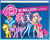 Size: 500x399 | Tagged: safe, derpibooru import, applejack, fluttershy, pinkie pie, rainbow dash, rarity, twilight sparkle, twilight sparkle (alicorn), alicorn, equestria girls, friendship games, box art, hasbro, hasbro logo, horse news, mane six, my little pony logo, official, pony history, spread wings, wings