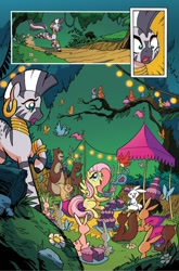 Size: 674x1024 | Tagged: safe, artist:tonyfleecs, idw, angel bunny, fluttershy, zecora, pegasus, pony, zebra, spoiler:comic, comic