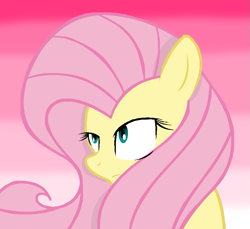 Size: 807x739 | Tagged: safe, artist:ponycakesofsweetness, fluttershy, pegasus, pony, eyes, pink, serious, solo, stare, yellow