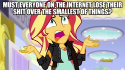 Size: 1920x1080 | Tagged: safe, edit, edited screencap, screencap, sunset shimmer, equestria girls, mirror magic, spoiler:eqg specials, discovery family logo, forced meme, image macro, meme, vulgar