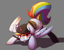 Size: 2500x1974 | Tagged: safe, artist:bloodatius, derpibooru import, rainbow dash, pegasus, pony, beret, caveira, clothes, commission, female, hat, knife, mare, mouth hold, rainbowsix, siege, simple background, solo