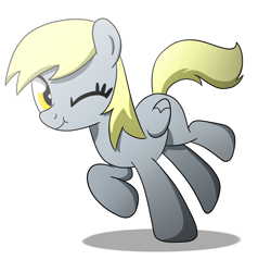 Size: 2000x2100 | Tagged: safe, artist:graytyphoon, derpy hooves, pegasus, pony, cute, female, mare, simple background, solo, white background, wink