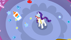 Size: 1366x768 | Tagged: safe, screencap, rarity, pony, unicorn, suited for success, glue, solo