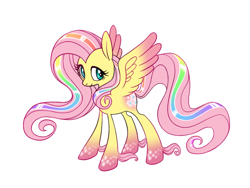 Size: 800x600 | Tagged: safe, artist:salvicorn, fluttershy, pegasus, pony, twilight's kingdom, rainbow power, redesign, solo