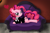 Size: 3866x2582 | Tagged: safe, artist:momo, pinkie pie, earth pony, pony, alternate color palette, alternate cutie mark, batmare, bruce wayne, clothes, crossdressing, cute, diapinkes, dress, heart, looking at you, pixiv, solo, twitchy tail