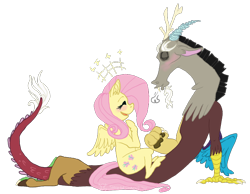 Size: 780x606 | Tagged: safe, artist:skeletal-chariot-studios, discord, fluttershy, pegasus, pony, discoshy, female, male, shipping, straight