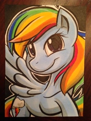 Size: 2448x3264 | Tagged: safe, artist:joshuadraws, derpibooru import, rainbow dash, pegasus, pony, smiling, solo, traditional art