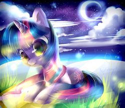 Size: 3500x3043 | Tagged: safe, artist:aquagalaxy, derpibooru import, twilight sparkle, cloud, cloudy, moon, night, solo