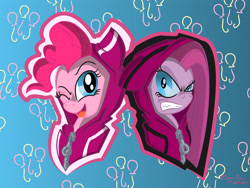 Size: 4266x3200 | Tagged: safe, artist:blackspunt, pinkie pie, earth pony, pony, clothes, duality, hoodie, pinkamena diane pie, vector