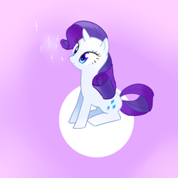 Size: 1200x1200 | Tagged: safe, artist:pan, rarity, pony, unicorn, female, horn, mare, pixiv, purple mane, solo, white coat