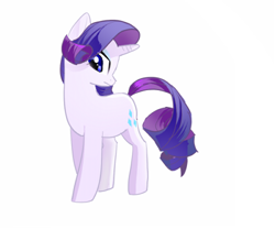 Size: 400x332 | Tagged: safe, artist:pan, rarity, pony, unicorn, female, horn, mare, pixiv, purple mane, solo, white coat