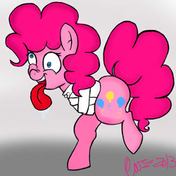 Size: 1000x1000 | Tagged: safe, artist:therainbowtroll, pinkie pie, earth pony, pony, solo, straitjacket, tongue out