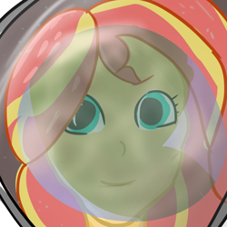 Size: 590x590 | Tagged: artist needed, safe, derpibooru exclusive, sunset shimmer, equestria girls, astronaut, space, spacesuit