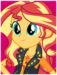 Size: 440x572 | Tagged: safe, sunset shimmer, better together, equestria girls, official, simple background, smiling, solo