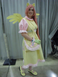 Size: 2448x3264 | Tagged: safe, artist:nemaria, fluttershy, human, animate! miami, clothes, cosplay, gloves, irl, irl human, photo, solo