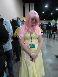 Size: 1536x2048 | Tagged: artist needed, safe, fluttershy, human, 2013, cosplay, glasses, irl, irl human, magfest, photo, solo