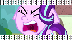 Size: 1920x1080 | Tagged: safe, edit, edited screencap, screencap, starlight glimmer, pony, unicorn, the parent map, angry, floppy ears, image macro, mating call, meme, reaction image, reeee, reeeeeeeeeeeeeeeeeeee, text, totally legit recap, uvula