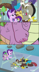 Size: 1386x2538 | Tagged: safe, artist:dashiesparkle, artist:pony-berserker edits, edit, edited screencap, screencap, discord, spike, starlight glimmer, draconequus, dragon, pony, unicorn, a matter of principals, arthur's fist, comic, dialogue, female, hundreds of users filter this tag, male, mare, shipping, sparlight, spike's fist, straight, text