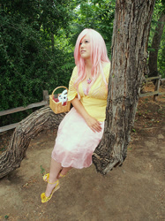 Size: 500x667 | Tagged: safe, artist:alchimique, angel bunny, fluttershy, human, cosplay, irl, irl human, photo, solo