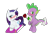 Size: 2048x1536 | Tagged: safe, artist:caldercloud, rarity, spike, dragon, pony, unicorn, date, female, male, rose, shipping, sparity, straight