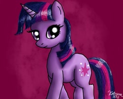 Size: 729x590 | Tagged: safe, artist:katrina-mae, derpibooru import, twilight sparkle, pony, unicorn, female, mare, multicolored mane, purple coat, solo