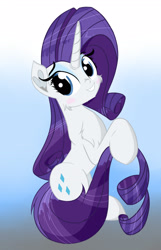 Size: 2000x3100 | Tagged: safe, artist:asimplerarity, rarity, pony, unicorn, blushing, pose, sitting, solo