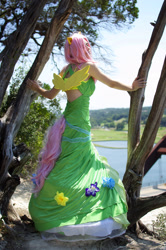 Size: 1275x1920 | Tagged: safe, artist:kibou-eli, fluttershy, human, clothes, cosplay, dress, gala dress, irl, irl human, photo, solo