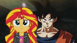 Size: 540x304 | Tagged: safe, sunset shimmer, equestria girls, crossover, crossover shipping, dragon ball super, goku, gonset, shipping