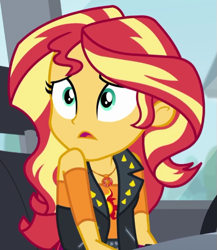 Size: 527x607 | Tagged: safe, screencap, sunset shimmer, better together, driving miss shimmer, equestria girls, cropped, solo