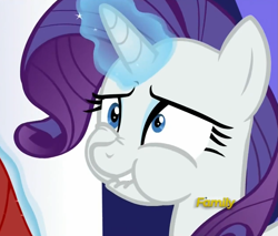 Size: 1259x1071 | Tagged: safe, screencap, rarity, pony, unicorn, castle sweet castle, puffy cheeks, reaction image, solo