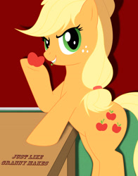 Size: 1860x2369 | Tagged: safe, artist:iflysna94, applejack, earth pony, pony, applejack's hat, blonde, blonde mane, blonde tail, female, green eyes, mare, orange coat, solo