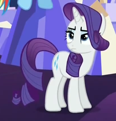 Size: 409x425 | Tagged: safe, screencap, rarity, pony, unicorn, castle sweet castle, reaction image, solo