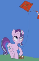 Size: 1050x1650 | Tagged: safe, artist:baigak, starlight glimmer, pony, unicorn, kite, kite flying, looking up, solo, that pony sure does love kites