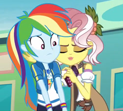 Size: 781x705 | Tagged: safe, derpibooru import, screencap, rainbow dash, vignette valencia, better together, equestria girls, rollercoaster of friendship, cropped, duo, geode of super speed, magical geodes, personal space invasion