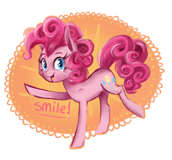 Size: 4300x4000 | Tagged: safe, artist:pencilswirls, pinkie pie, earth pony, pony, bust, portrait, smile song, solo