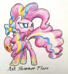 Size: 1024x1112 | Tagged: safe, artist:dynamiclines, pinkie pie, earth pony, pony, rainbow power, solo, traditional art