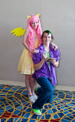 Size: 1234x2000 | Tagged: artist needed, safe, artist:irisraydiant, fluttershy, spike, human, 2012, convention, cosplay, irl, irl human, momocon, momocon 2012, photo