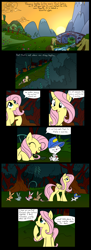 Size: 3500x9600 | Tagged: safe, artist:scarred-spike, angel bunny, fluttershy, pegasus, pony, rabbit, colored, comic, everfree forest